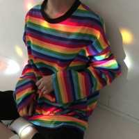 Free Shipping-RAINBOW LONG SLEEVE TEE - Thumbnail 1