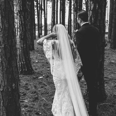 Stunning mermaid wedding dresses with delicate lace wedding gowns with shawl bridal dress 