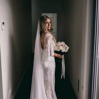 Stunning Mermaid Wedding Dresses with Delicate Lace Wedding Gowns with Shawl Bridal Dress  - Thumbnail 3