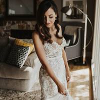 Gorgeous Mermaid Wedding Dresses Spaghetti Straps Champagne Lining Bridal Gowns - Thumbnail 2