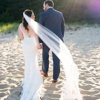 Gorgeous Mermaid Unique Lace Wedding Dresses Sexy Deep V Neck Bridal Gowns - Thumbnail 1
