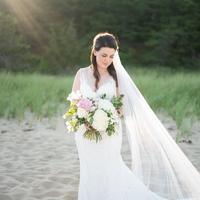 Gorgeous Mermaid Unique Lace Wedding Dresses Sexy Deep V Neck Bridal Gowns - Thumbnail 3