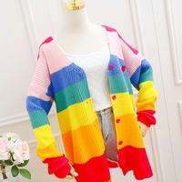 Harajuku Sweet New Rainbow Cardigan Mother Daughter Family Pack - Thumbnail 1