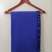 Crochet Edged Fleece -Blue - Thumbnail 1