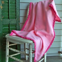 Crochet Edged Fleece -Pink