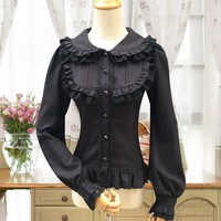 Lovely doll collar flouncing bow lantern sleeve blouses - Thumbnail 3