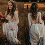 Stunning Sexy Mermaid Polka Dot Tulle Wedding Dresses Sheer Long Sleeve Plunge and Backless Bridal Gowns-1