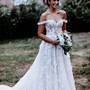 Stunning A Line Lace Wedding Dresses Off the Shoulder Delicate Lace Bridal Gowns-1