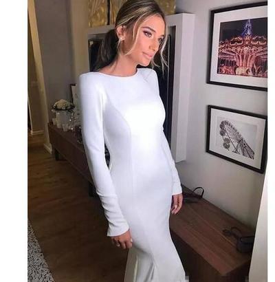  Long Sleeve Satin Wedding Dresses Mermaid Jewel Neck Bohemian Open Back Vestido De Noiva with 3D Flowers Long Wedding Dresses