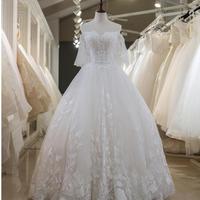 Latest A-Line Wedding Dresses Lace Beaded Appliques Sexy Back With Lace-up Charming Bridal Dresses Tiered Skirts Custom Made Wedding Gowns - Thumbnail 1
