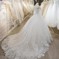 Latest A-Line Wedding Dresses Lace Beaded Appliques Sexy Back With Lace-up Charming Bridal Dresses Tiered Skirts Custom Made Wedding Gowns - Thumbnail 4