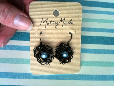 Nest earrings -blue