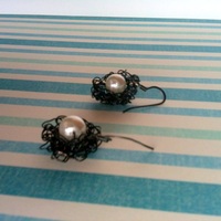 Nest Earrings -Pearl - Thumbnail 1