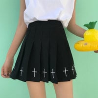 New Fashion Plaid Skirt High Waist Pleated Skirt - Thumbnail 3