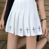New Fashion Plaid Skirt High Waist Pleated Skirt - Thumbnail 2