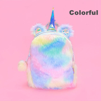 Furry Plush Hologram Unicorn Backpack - Thumbnail 3