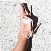 2018 Sexy Black and Apricot High Heels Q-0099 - Thumbnail 1