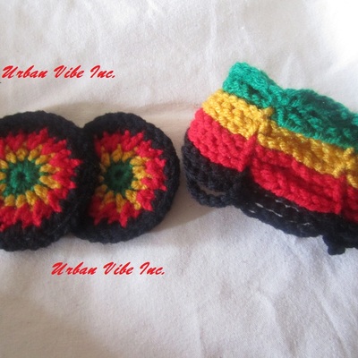 Sale limited edition rasta earring and bangle set