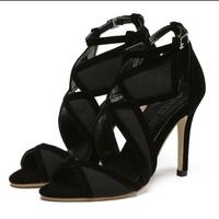 Black and Gray High Heel Shoes Q-0101  - Thumbnail 3
