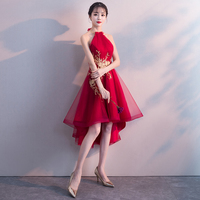 Cute lace tulle short prom dress, high low evening dress - Thumbnail 4