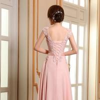 Floor-Length Top Lace A-Line Chiffon Prom Dress,Cheap Prom Dress - Thumbnail 1