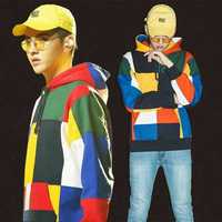 80s CANDY COLOR BLOCK HOODIE - Thumbnail 4