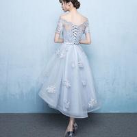 Beauty Short Sleeve Lace Prom Dress,bridesmaid dress - Thumbnail 1