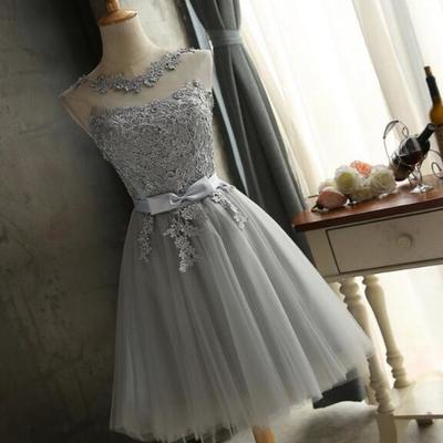 Sexy lace bow-knot mini prom dress,homecoming dress - Thumbnail 5