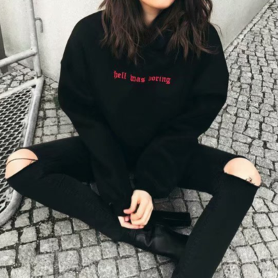 Free shipping-"hell was boring" hoodie - Thumbnail 4