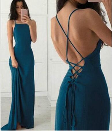 Unique Halter Backless Simple Chiffon Prom Dress,Cheap Evening Dress