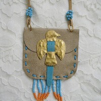 (New with tags) Beaded Pouch Necklace - Thumbnail 1