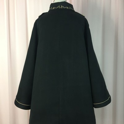 New dark earl cross embroidered swallowtail cape coat