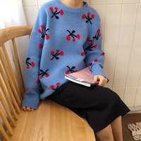 Sweet Cherry Knitted Sweater - Thumbnail 1