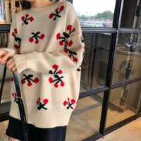 Sweet Cherry Knitted Sweater - Thumbnail 2