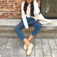 Strawberry Embroidered Jeans - Thumbnail 4