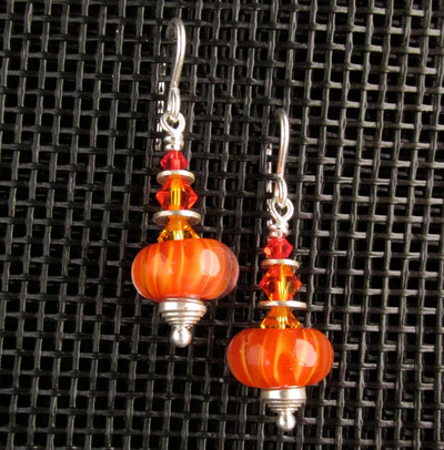 Lava Plume Glass Earrings