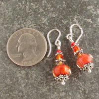 Lava Plume Glass Earrings - Thumbnail 1
