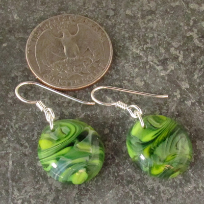 Rainforest green glass earrings