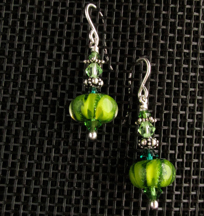Rainforest Green Glass Earrings
