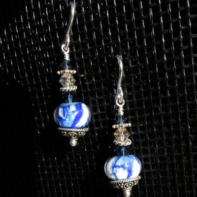 Arctic fog glass earrings - Thumbnail 5