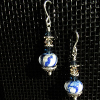 Arctic Fog Glass Earrings - Thumbnail 1