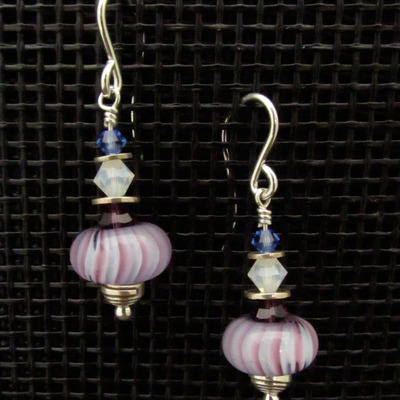 Lunar purple glass earrings - Thumbnail 5