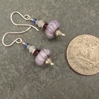 Lunar Purple Glass Earrings - Thumbnail 1