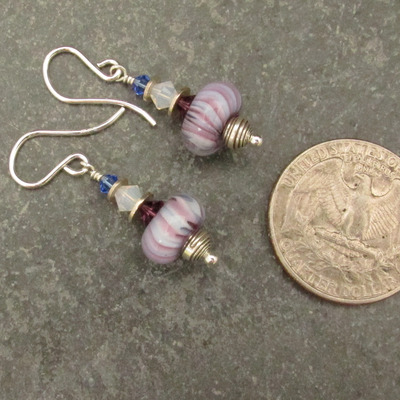 Lunar purple glass earrings