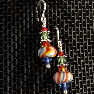 Rainbow glass earrings - Thumbnail 4