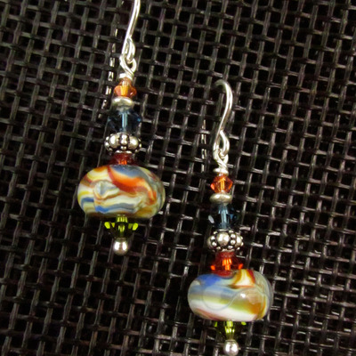 Rainbow glass earrings - Thumbnail 4