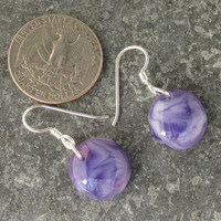 Purple Pastel Glass Earrings - Thumbnail 1