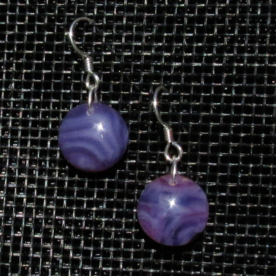 Purple pastel glass earrings