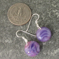 Purple Pastel Glass Earrings - Thumbnail 1
