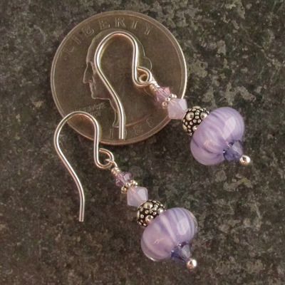 Purple pastel glass earrings